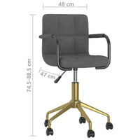 Thumbnail for Esszimmerstuhl Drehbar Dunkelgrau Samt