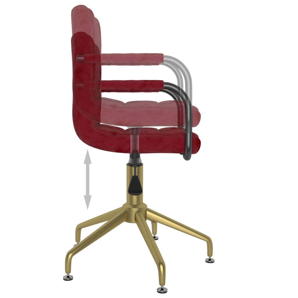 Esszimmerstuhl Drehbar Weinrot Samt