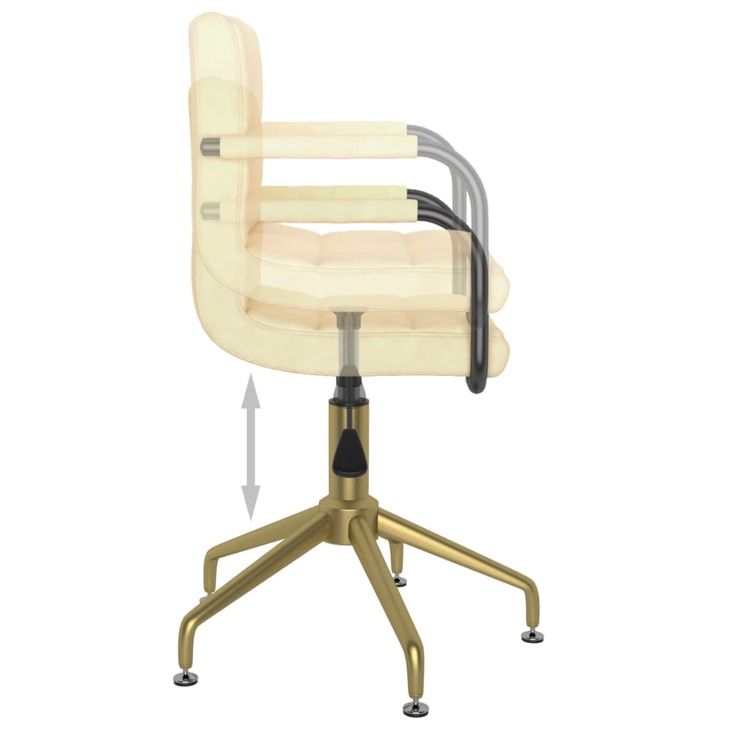 Esszimmerstühle 2 Stk. Drehbar Creme Samt