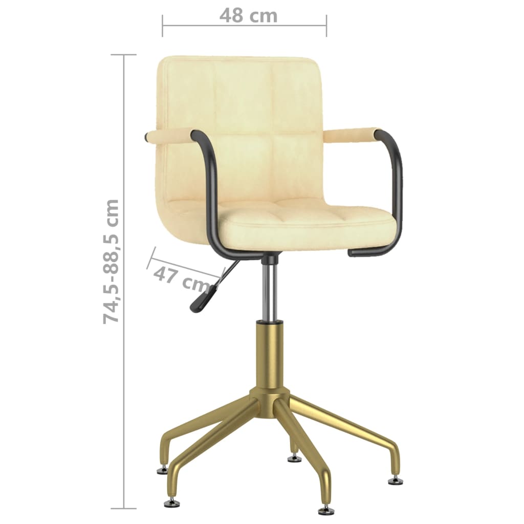 Esszimmerstühle 2 Stk. Drehbar Creme Samt