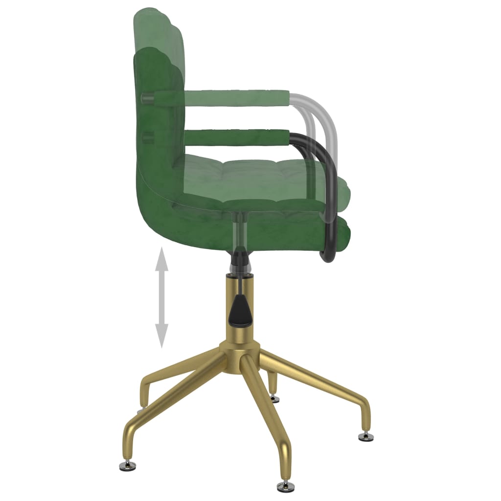 Esszimmerstühle 2 Stk. Drehbar Dunkelgrün Samt