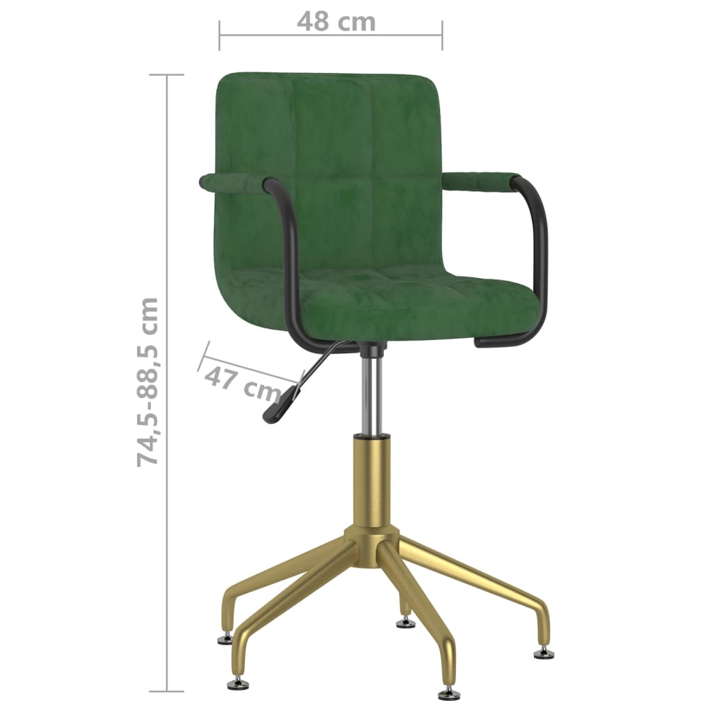 Esszimmerstühle 2 Stk. Drehbar Dunkelgrün Samt