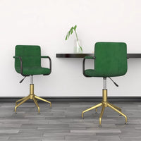Thumbnail for Esszimmerstühle 2 Stk. Drehbar Dunkelgrün Samt