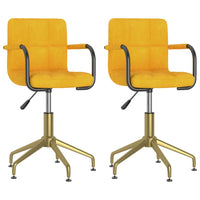Thumbnail for Esszimmerstühle 2 Stk. Drehbar Senfgelb Samt