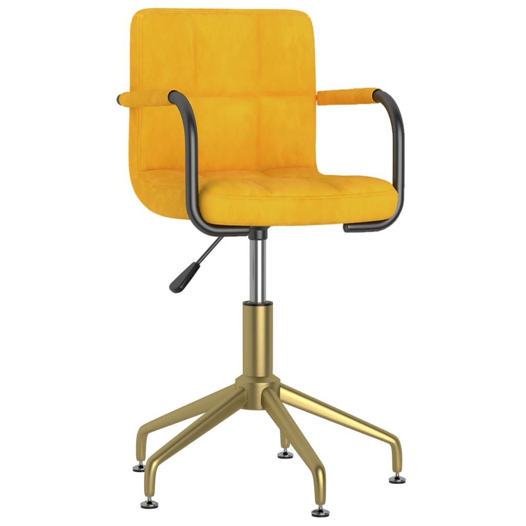 Esszimmerstühle 2 Stk. Drehbar Senfgelb Samt