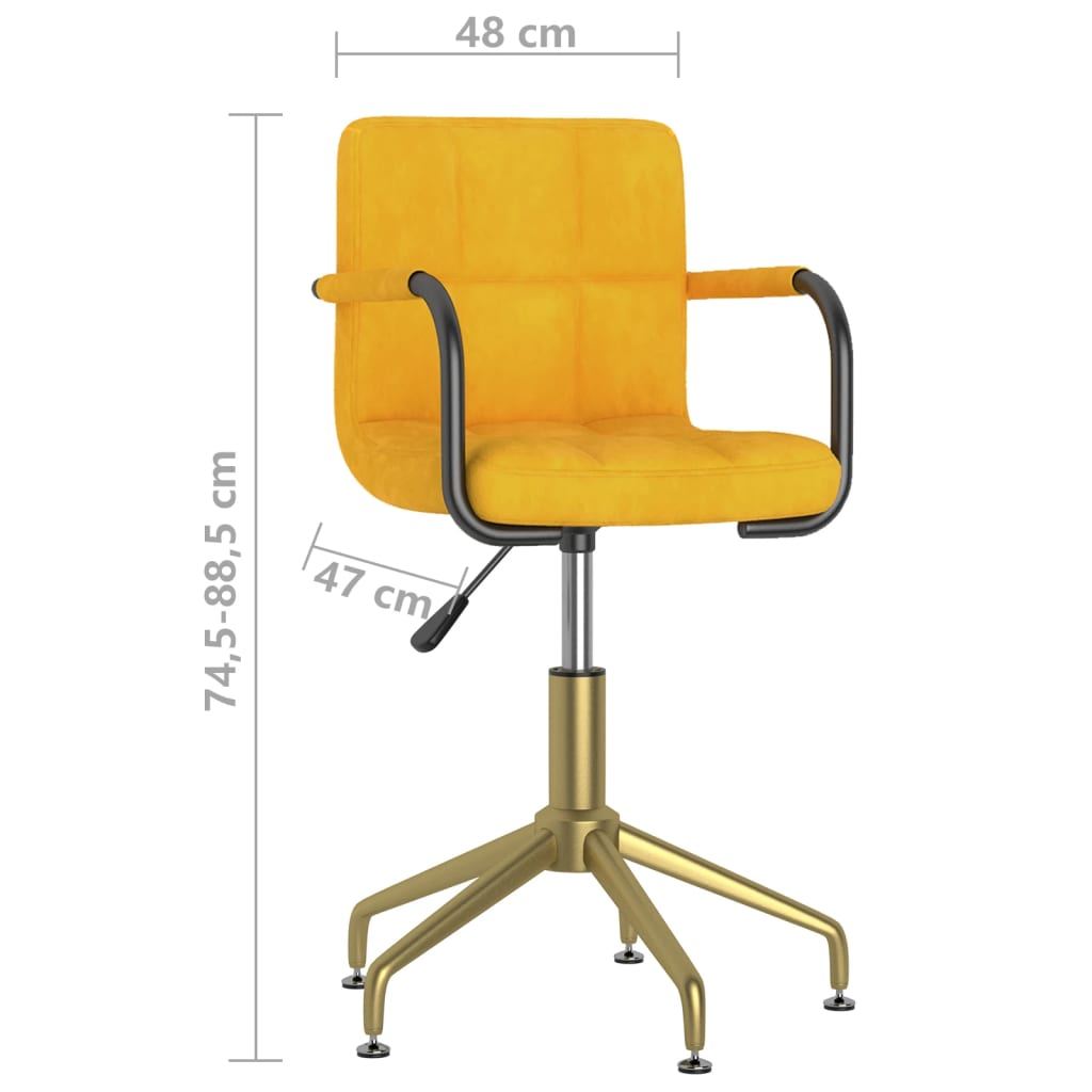 Esszimmerstühle 2 Stk. Drehbar Senfgelb Samt