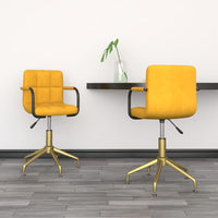 Thumbnail for Esszimmerstühle 2 Stk. Drehbar Senfgelb Samt