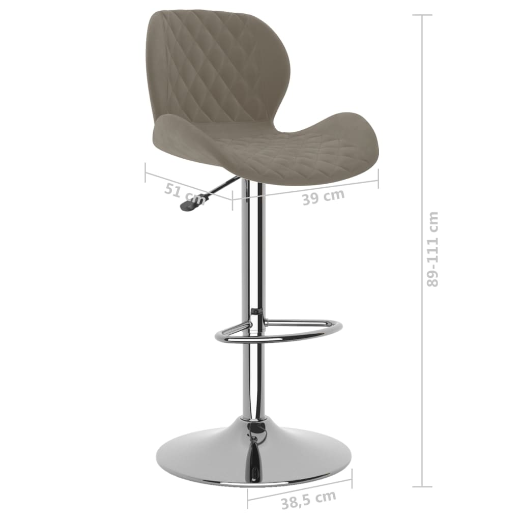 Barhocker Hellgrau Samt