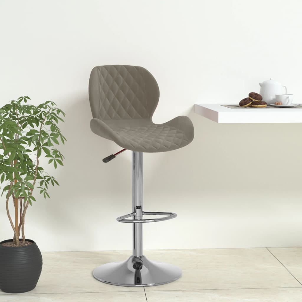 Barhocker Hellgrau Samt