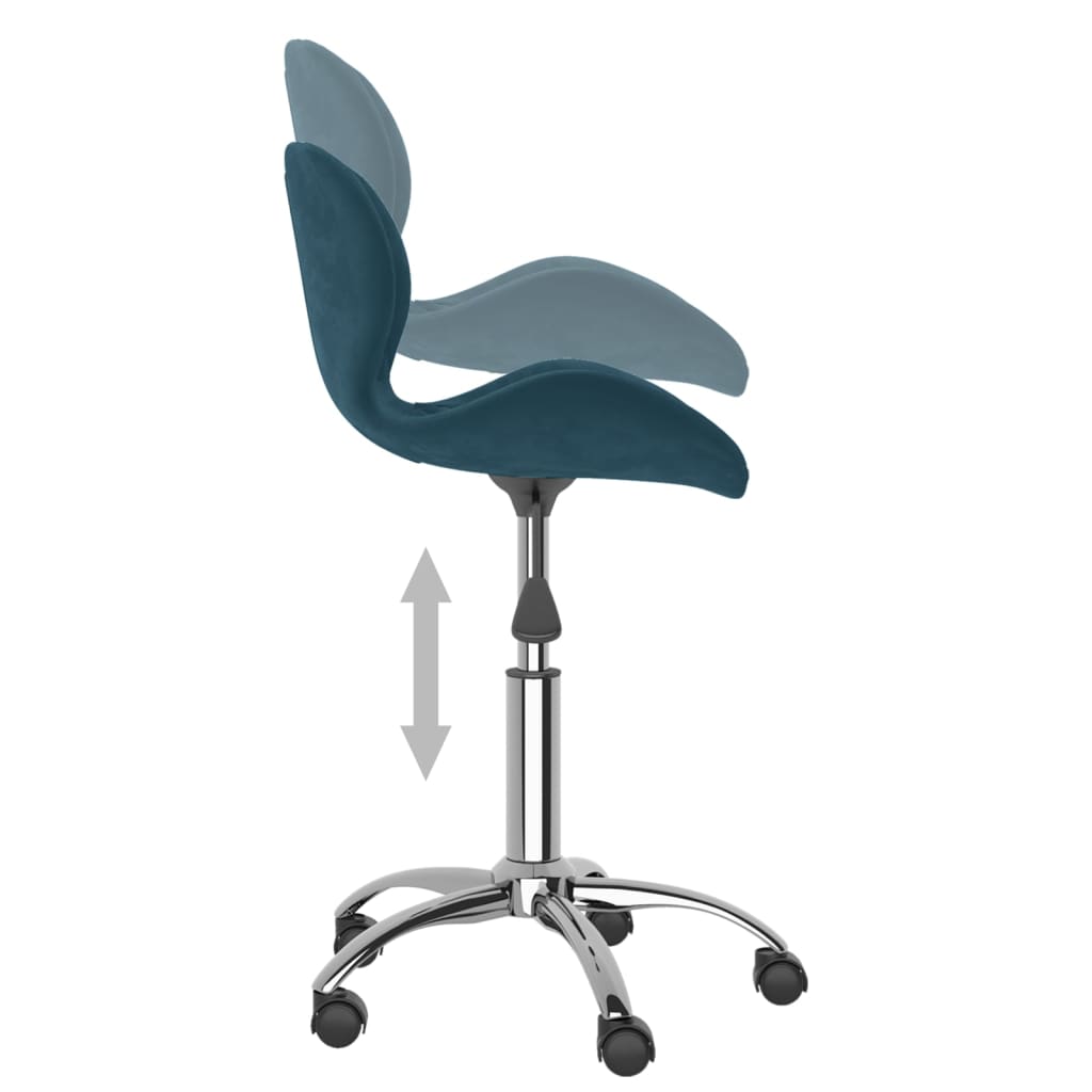 Esszimmerstühle 2 Stk. Drehbar Blau Samt
