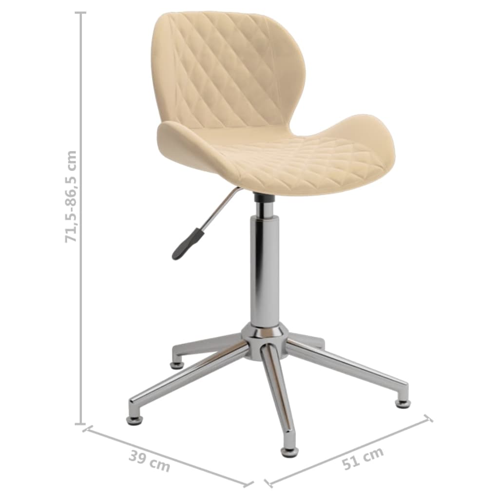 Esszimmerstühle 2 Stk. Drehbar Creme Samt