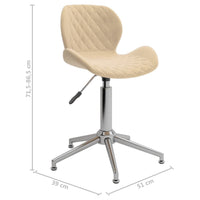 Thumbnail for Esszimmerstühle 2 Stk. Drehbar Creme Samt