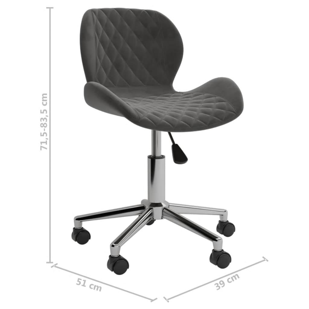 Esszimmerstühle 2 Stk. Drehbar Dunkelgrau Samt