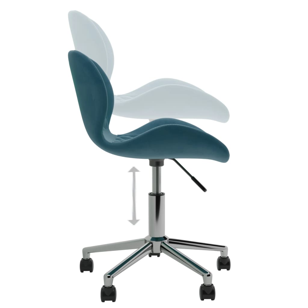 Esszimmerstühle 2 Stk. Drehbar Blau Samt
