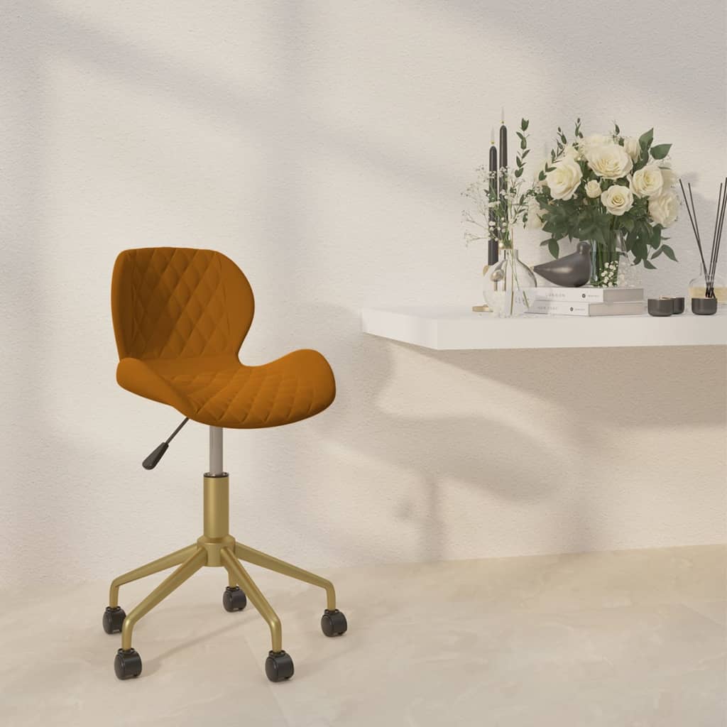 Esszimmerstuhl Drehbar Braun Samt