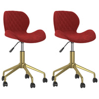 Thumbnail for 335035 vidaXL Swivel Dining Chairs 2 pcs Wine Red Velvet