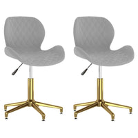 Thumbnail for 335051 vidaXL Swivel Dining Chairs 2 pcs Light Grey Velvet