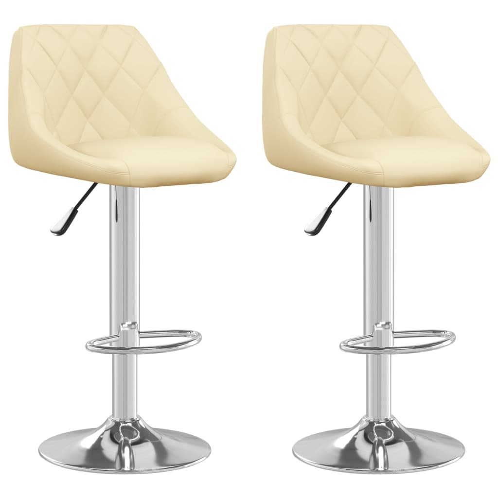 Barhocker 2 Stk. Creme Kunstleder