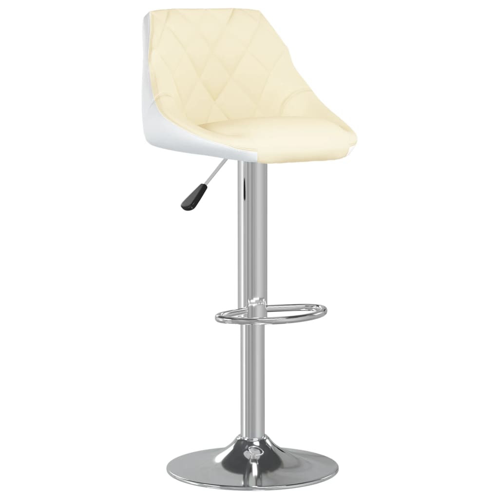 Barhocker 2 Stk. Creme und Weiß Kunstleder