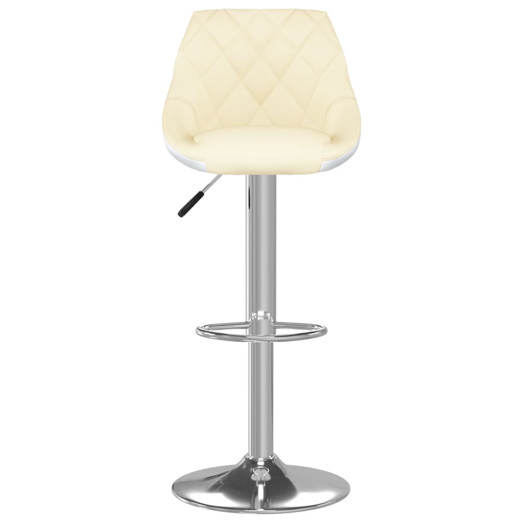 Barhocker 2 Stk. Creme und Weiß Kunstleder