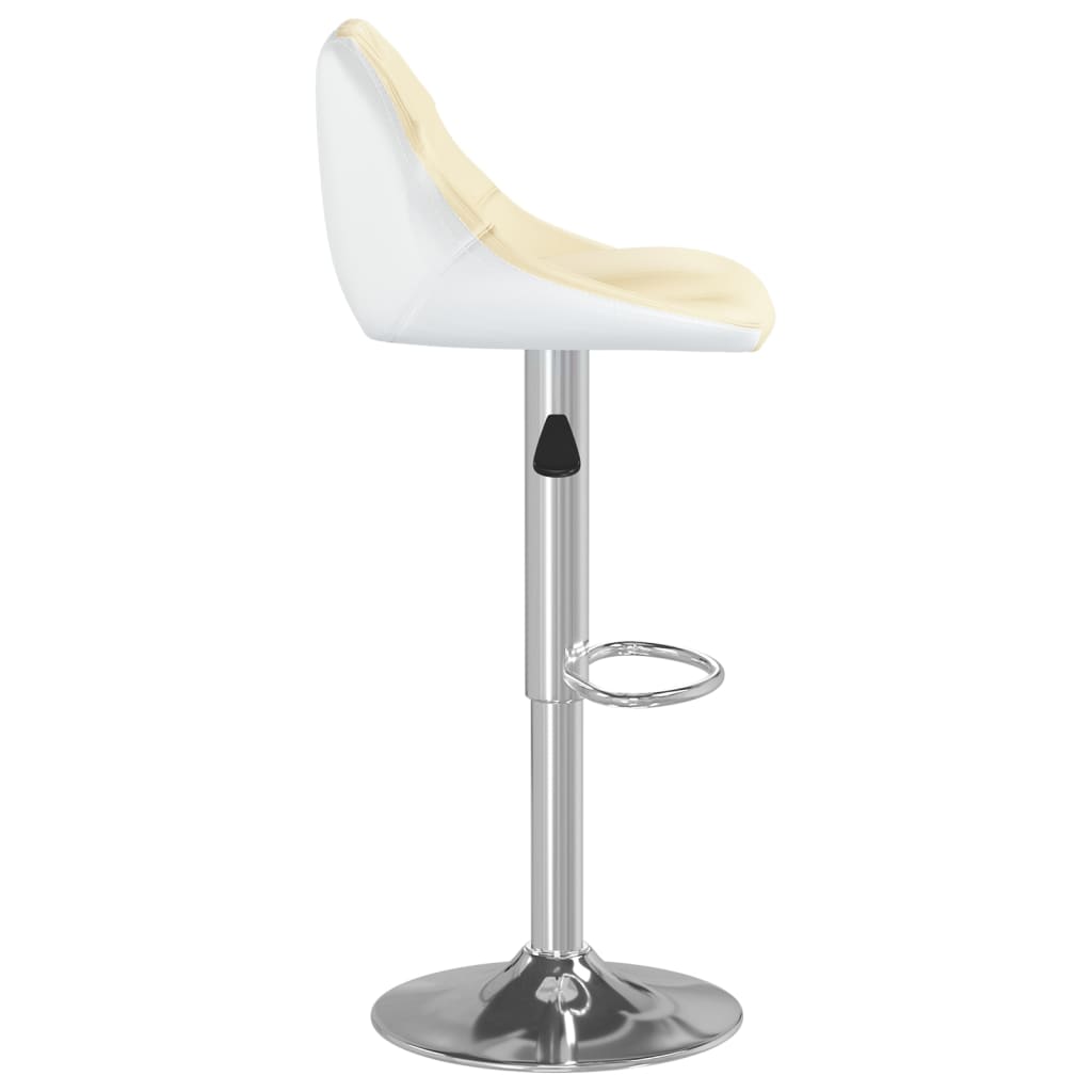 Barhocker 2 Stk. Creme und Weiß Kunstleder