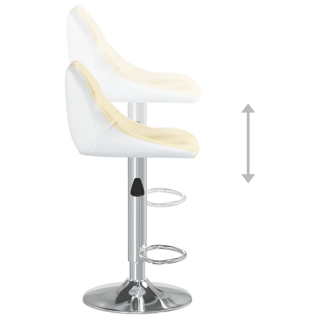 Barhocker 2 Stk. Creme und Weiß Kunstleder