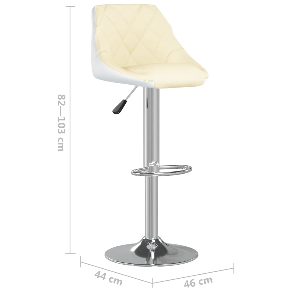 Barhocker 2 Stk. Creme und Weiß Kunstleder