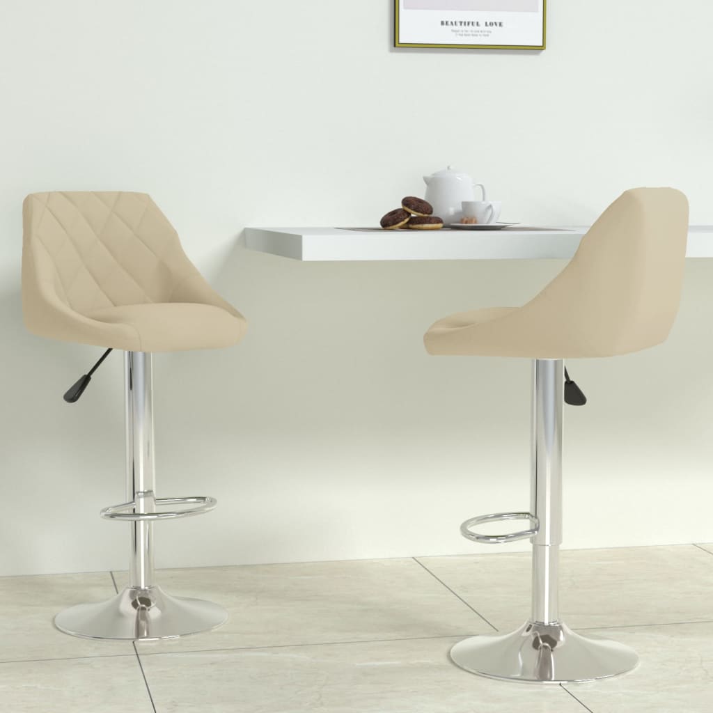 Barhocker 2 Stk. Creme Samt