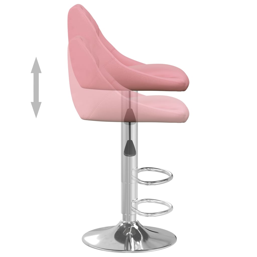 Barhocker 2 Stk. Rosa Samt