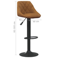 Thumbnail for Barhocker 2 Stk. Braun Samt