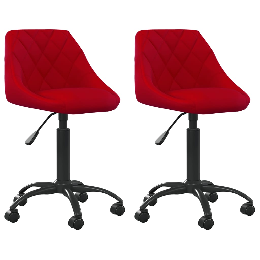 Esszimmerstühle 2 Stk. Drehbar Weinrot Samt