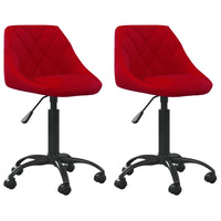 Thumbnail for Esszimmerstühle 2 Stk. Drehbar Weinrot Samt