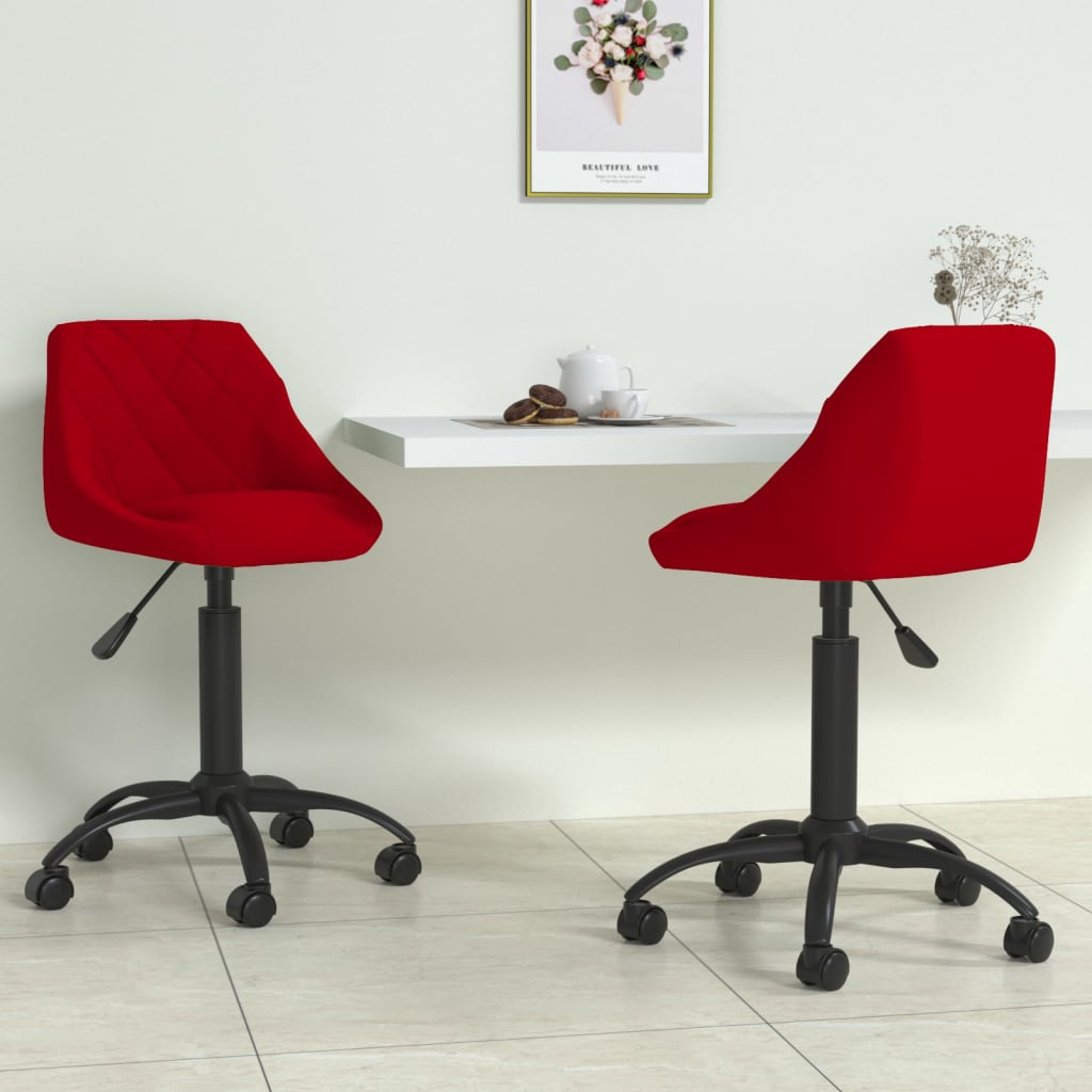 Esszimmerstühle 2 Stk. Drehbar Weinrot Samt