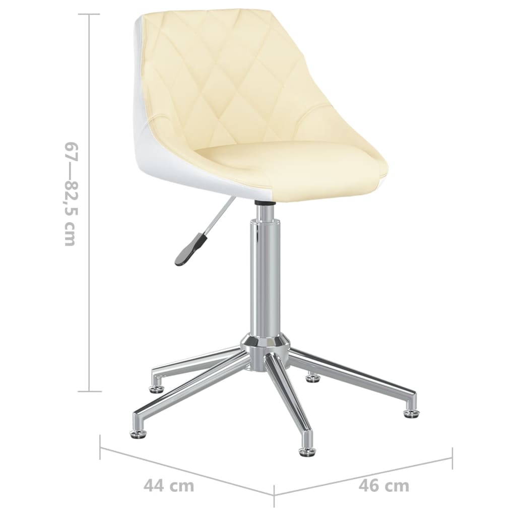 Esszimmerstühle 2 Stk. Drehbar Creme und Weiß Kunstleder