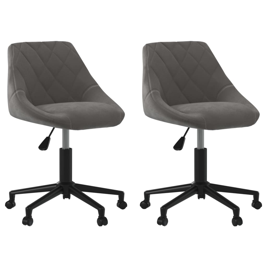 Esszimmerstühle 2 Stk. Drehbar Dunkelgrau Samt