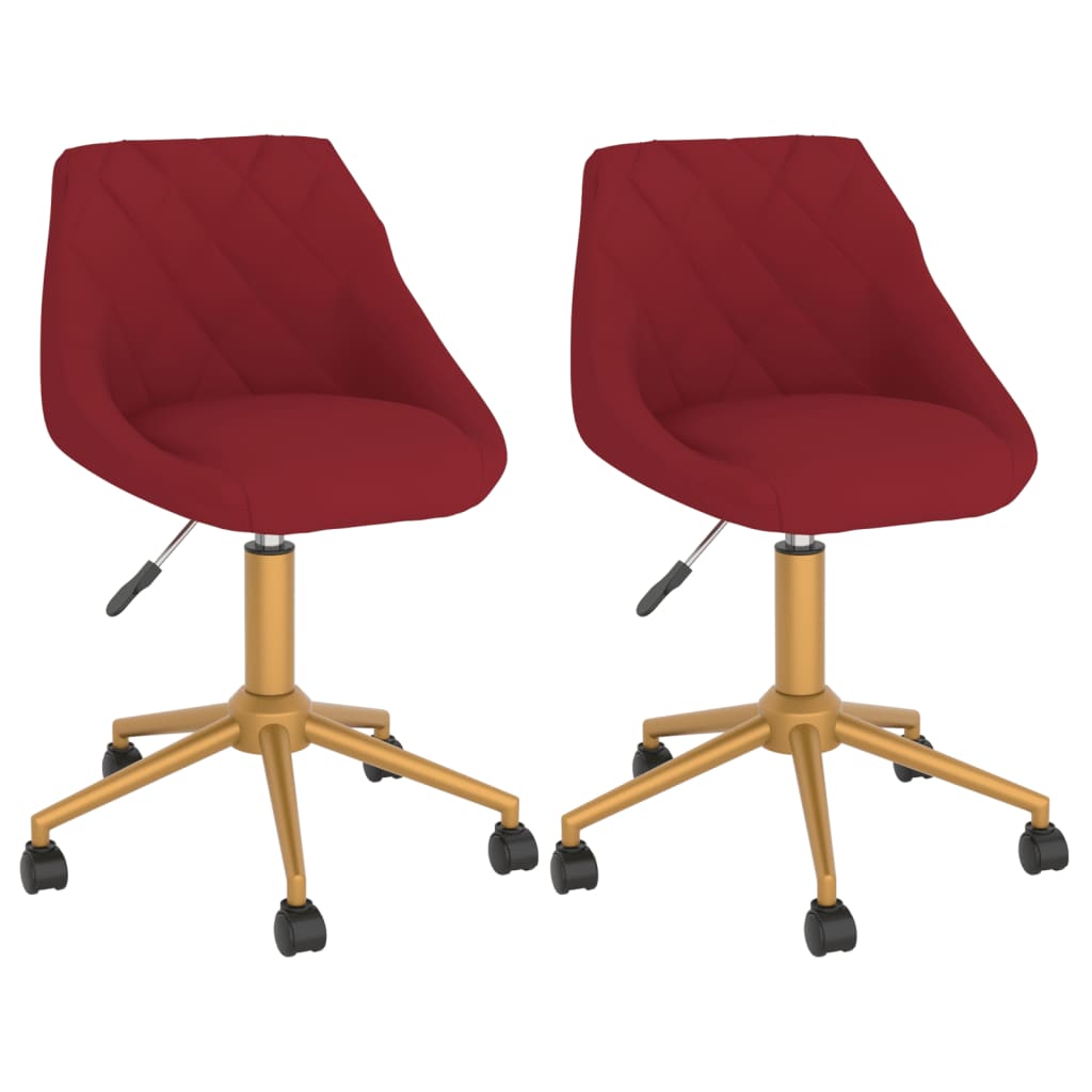 Esszimmerstühle 2 Stk. Drehbar Weinrot Samt