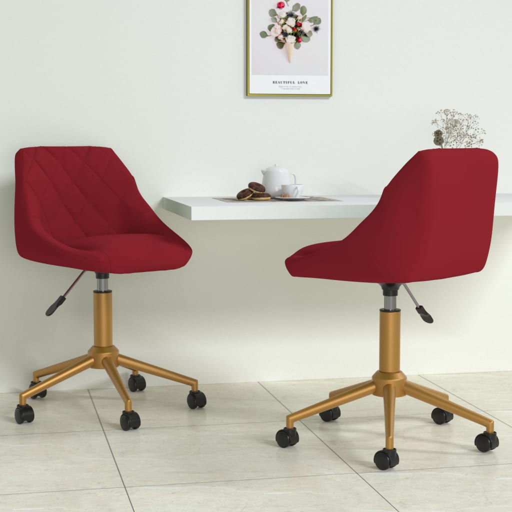 Esszimmerstühle 2 Stk. Drehbar Weinrot Samt