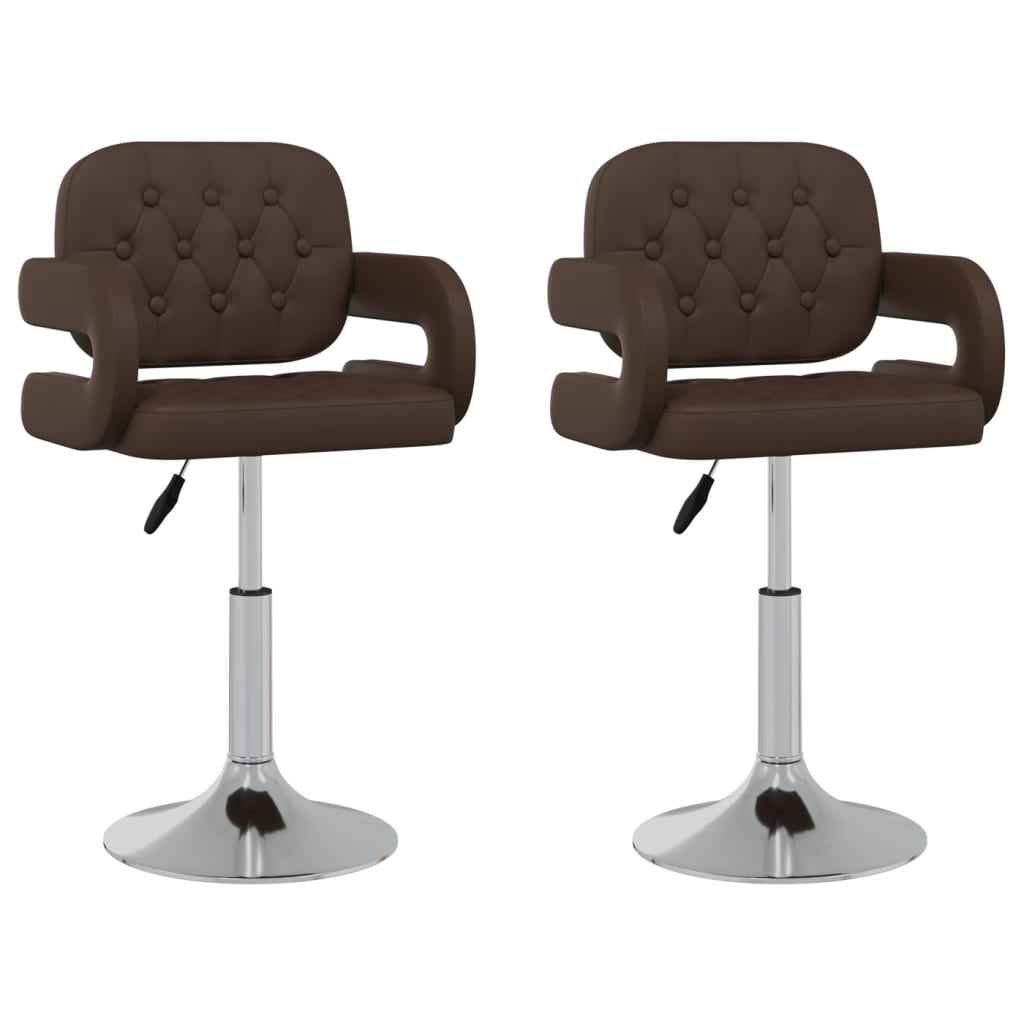 Esszimmerstühle 2 Stk. Drehbar Braun Kunstleder