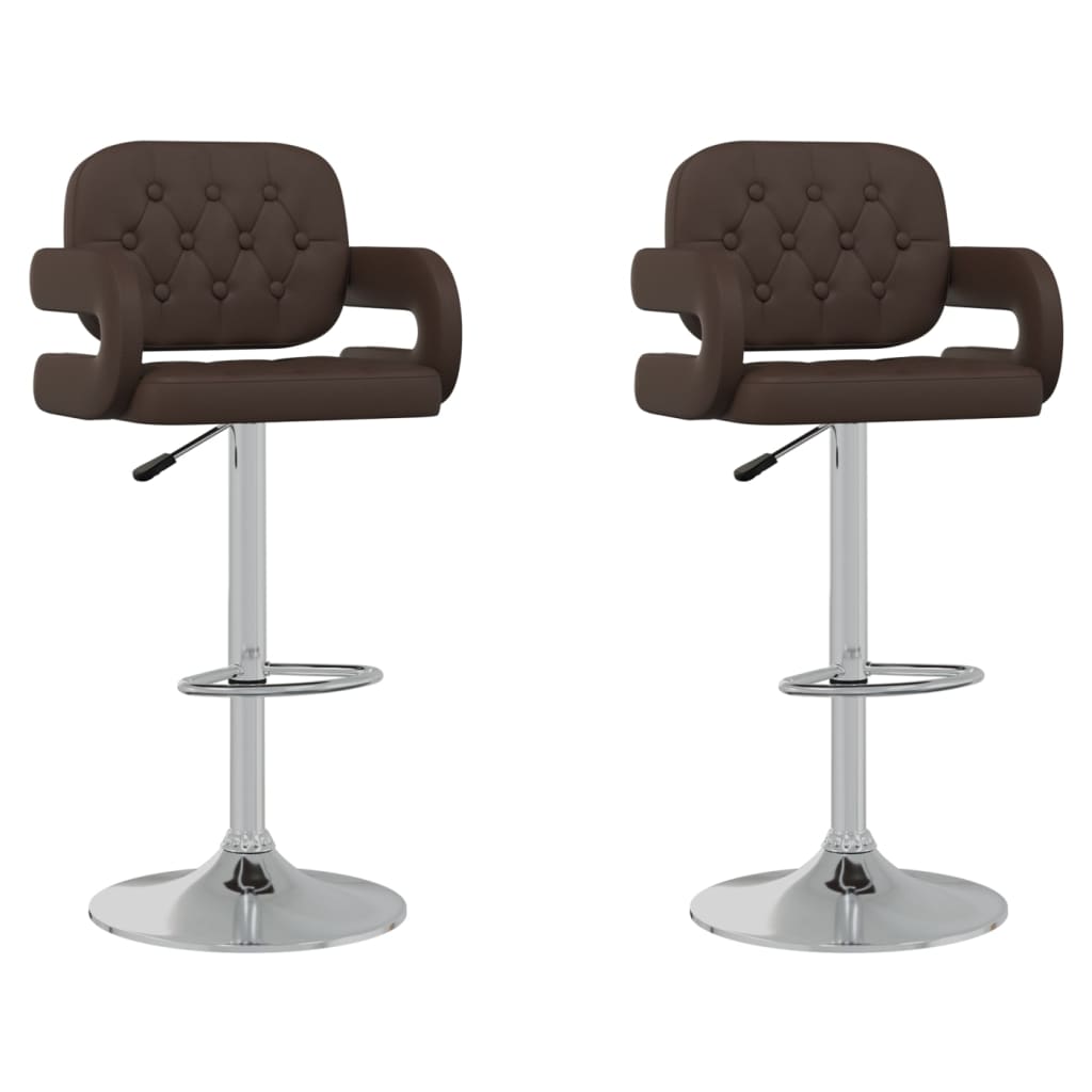 Barhocker 2 Stk. Braun Kunstleder