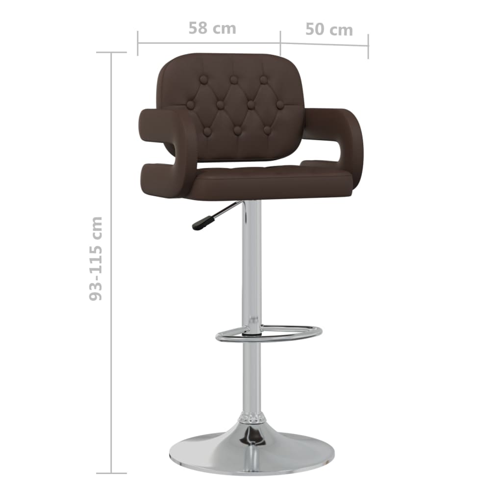Barhocker 2 Stk. Braun Kunstleder