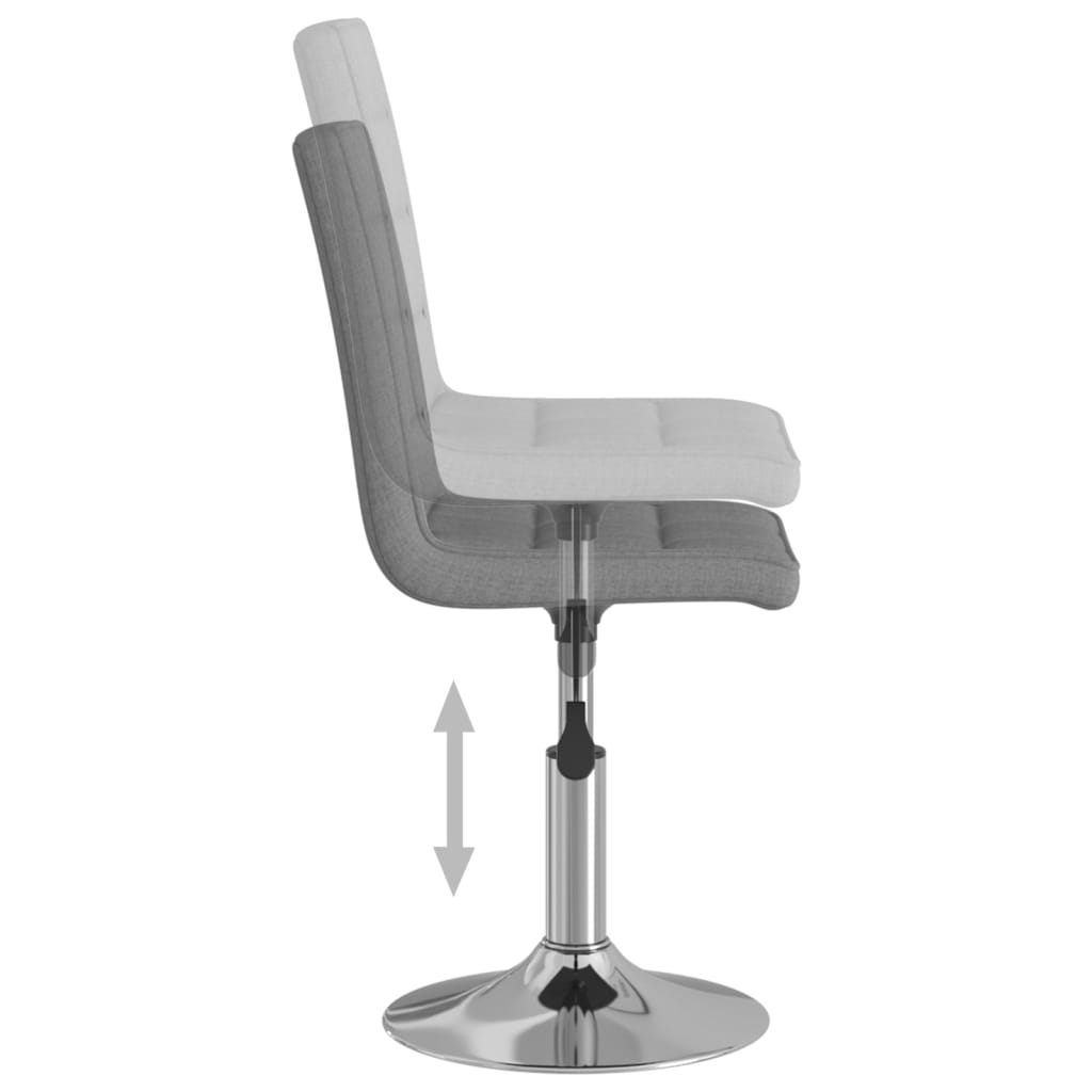 Esszimmerstühle 2 Stk. Drehbar Hellgrau Stoff
