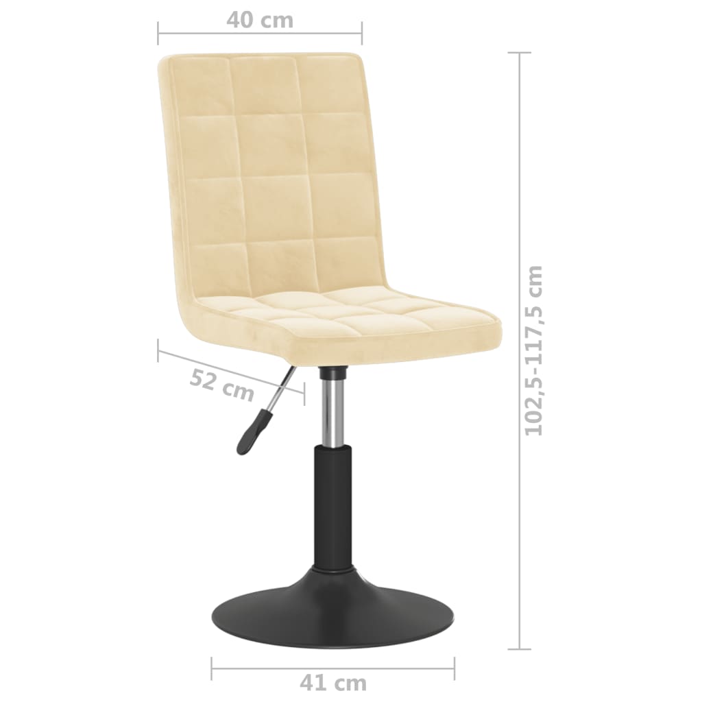 Esszimmerstuhl Drehbar Creme Samt