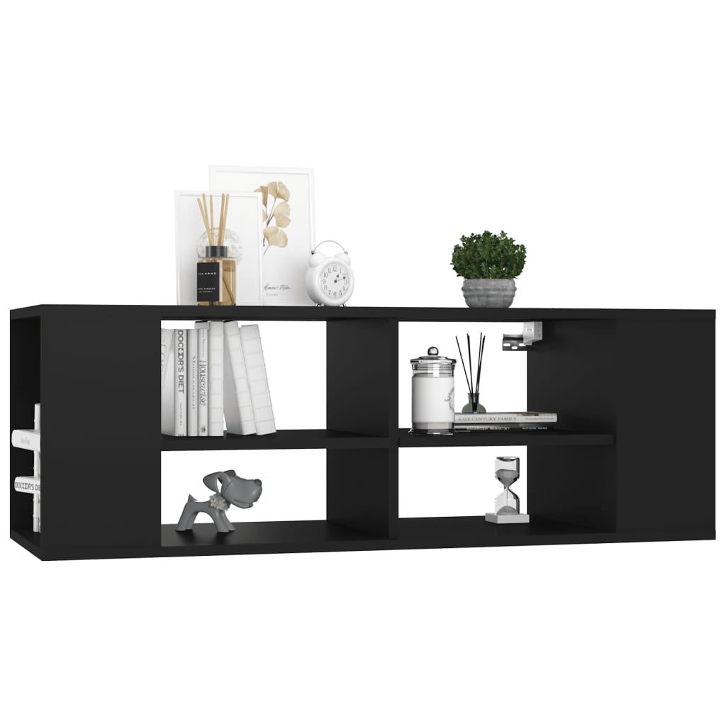 TV-Wandschrank Schwarz 102x35x35 cm Holzwerkstoff
