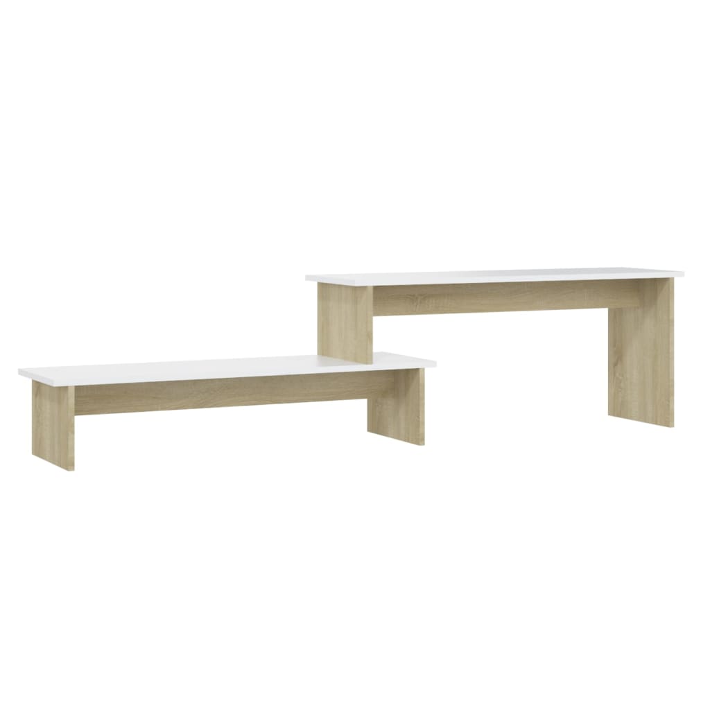 TV-Schrank Sonoma-Eiche Weiß 180x30x43 cm Holzwerkstoff