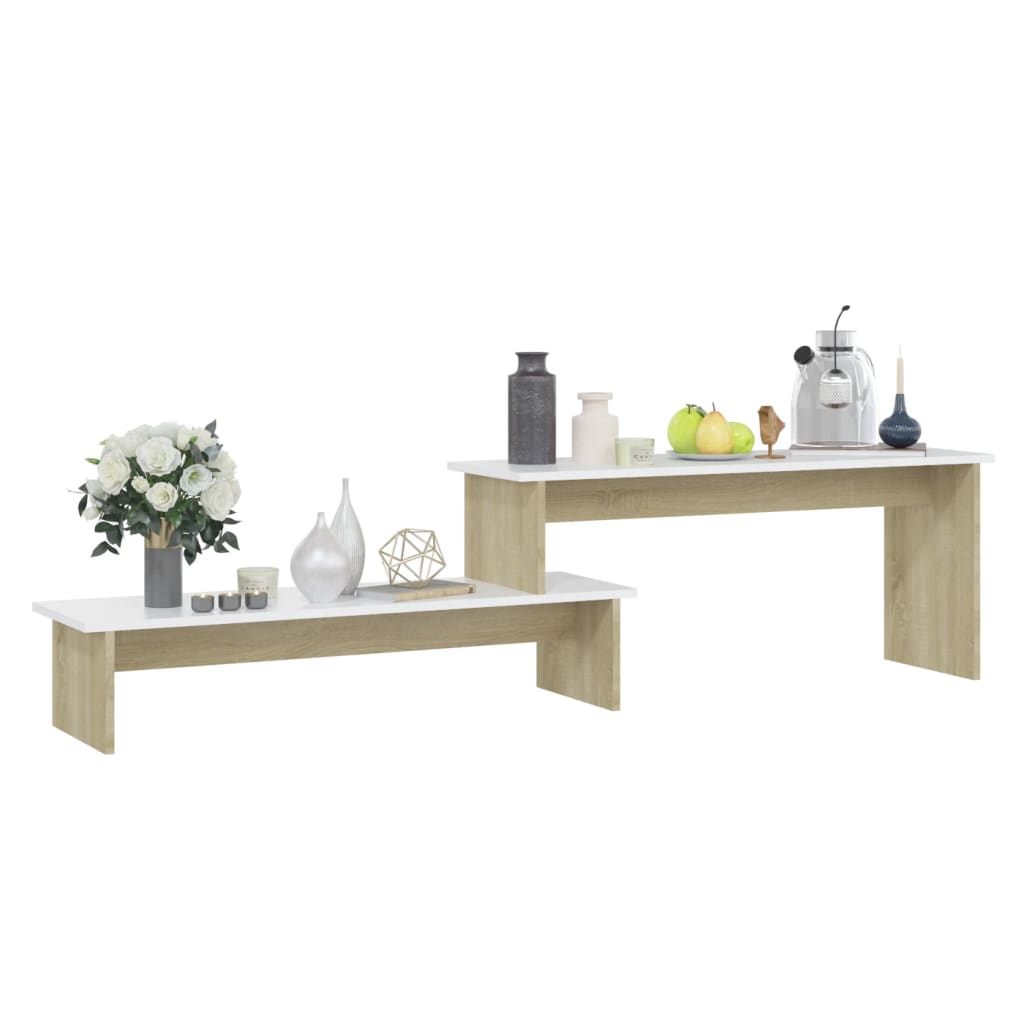 TV-Schrank Sonoma-Eiche Weiß 180x30x43 cm Holzwerkstoff
