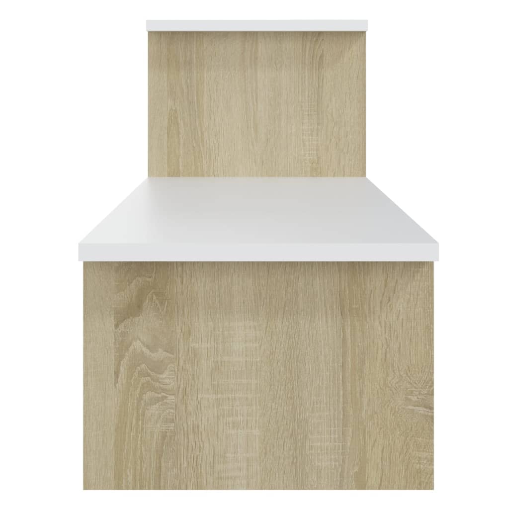 TV-Schrank Sonoma-Eiche Weiß 180x30x43 cm Holzwerkstoff