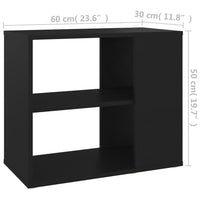 Thumbnail for Beistelltisch Schwarz 60x30x50 cm Holzwerkstoff
