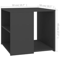 Thumbnail for Beistelltisch Grau 50x50x45 cm Holzwerkstoff