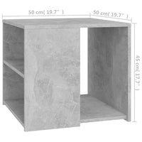 Thumbnail for Beistelltisch Betongrau 50x50x45 cm Holzwerkstoff