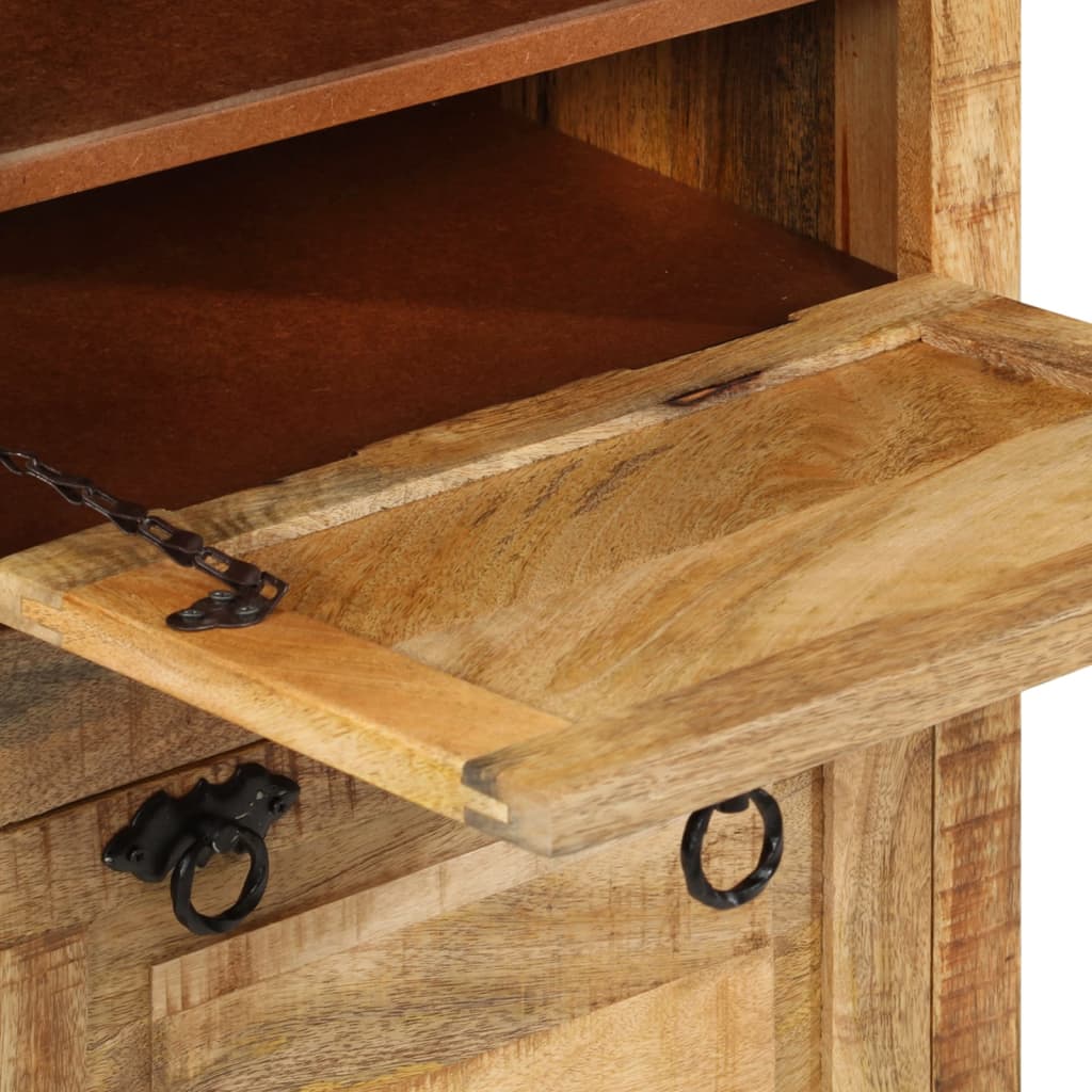 Schuhschrank mit Schublade 4 Fächer Massives Raues Mangoholz